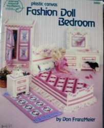 3060 or 1400 book 2  BARBIE DOLL PLASTIC CANVAS BEDROOM FURNITURE BOOKLET